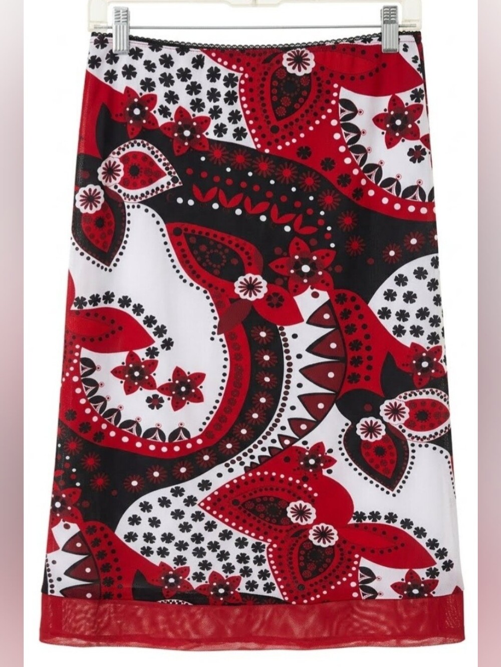 Cato Red Black White Paisley Girls' Skirt Size L (12-14)